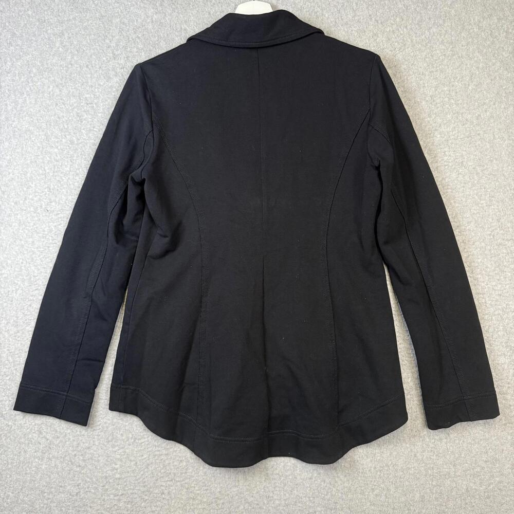 Eileen Fisher Women's Size Small Black Cotton Peacoat Jacket - Picture 7 of 8